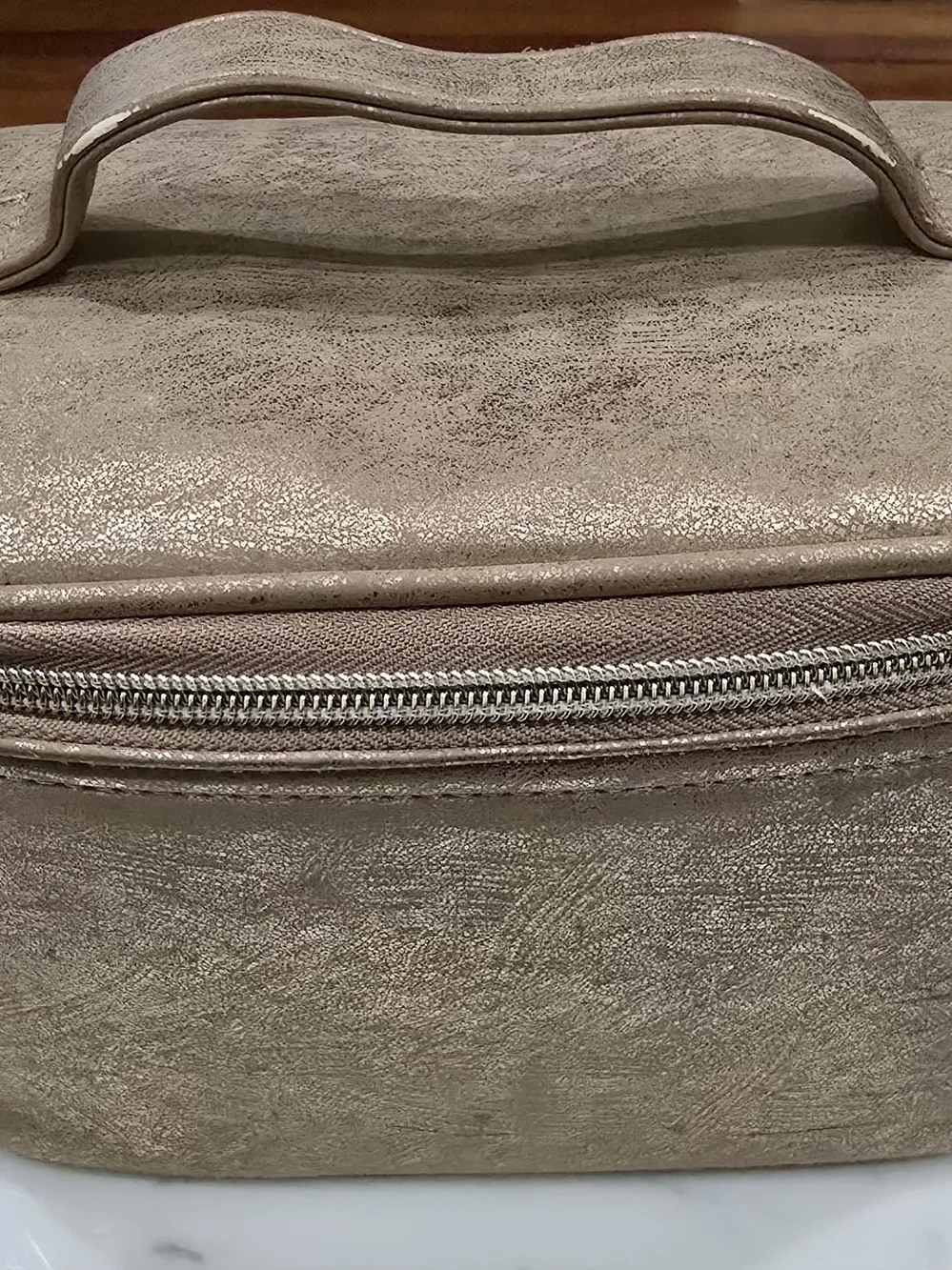 Old Navy Shimmering Gold Cosmetic Train Case